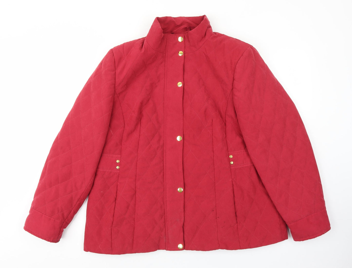 Isle Womens Red Military Jacket Coat Size 16 Zip