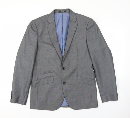 Cedar Wood State Mens Grey Polyester Jacket Suit Jacket Size S
