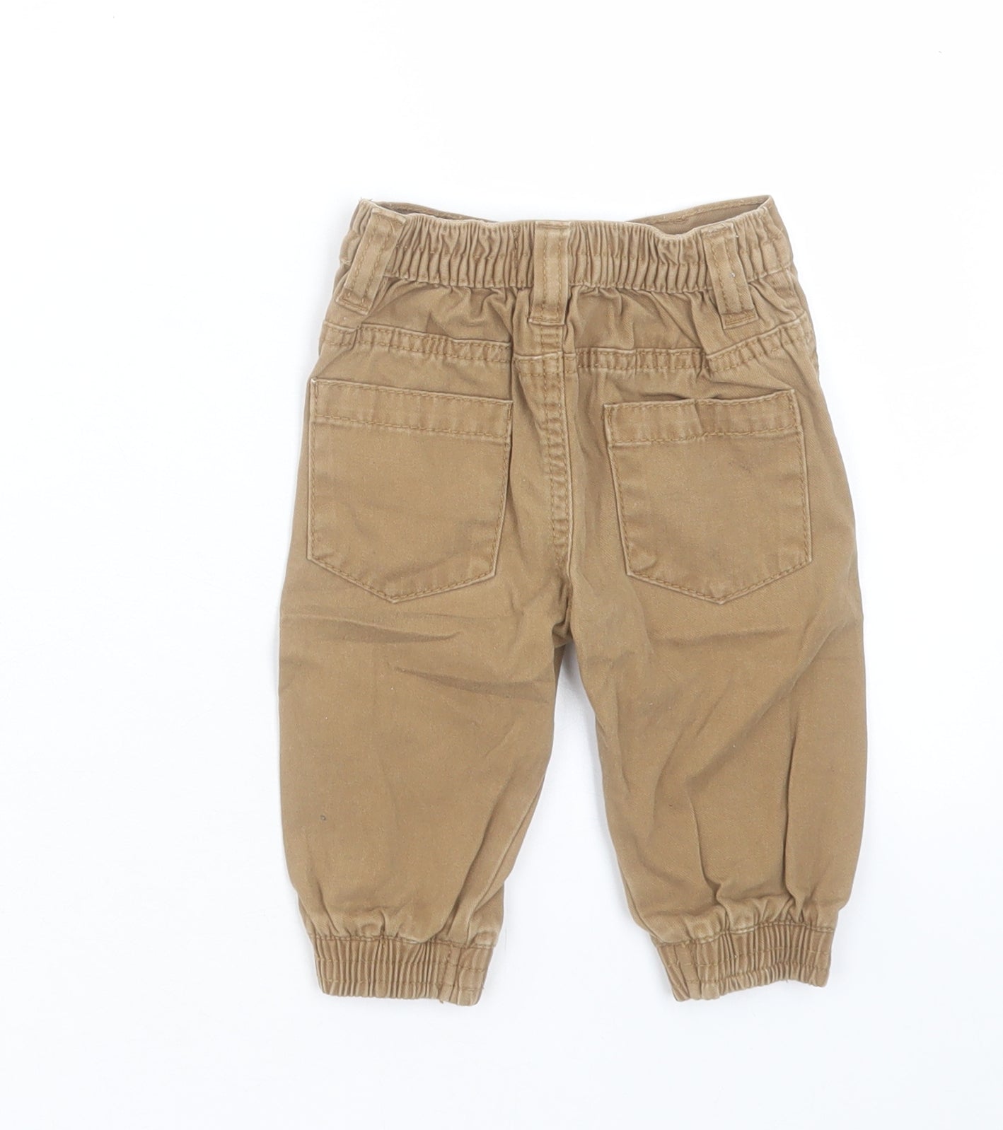 Earlydays Boys Brown Cotton Jogger Jeans Size 6-9 Months Button