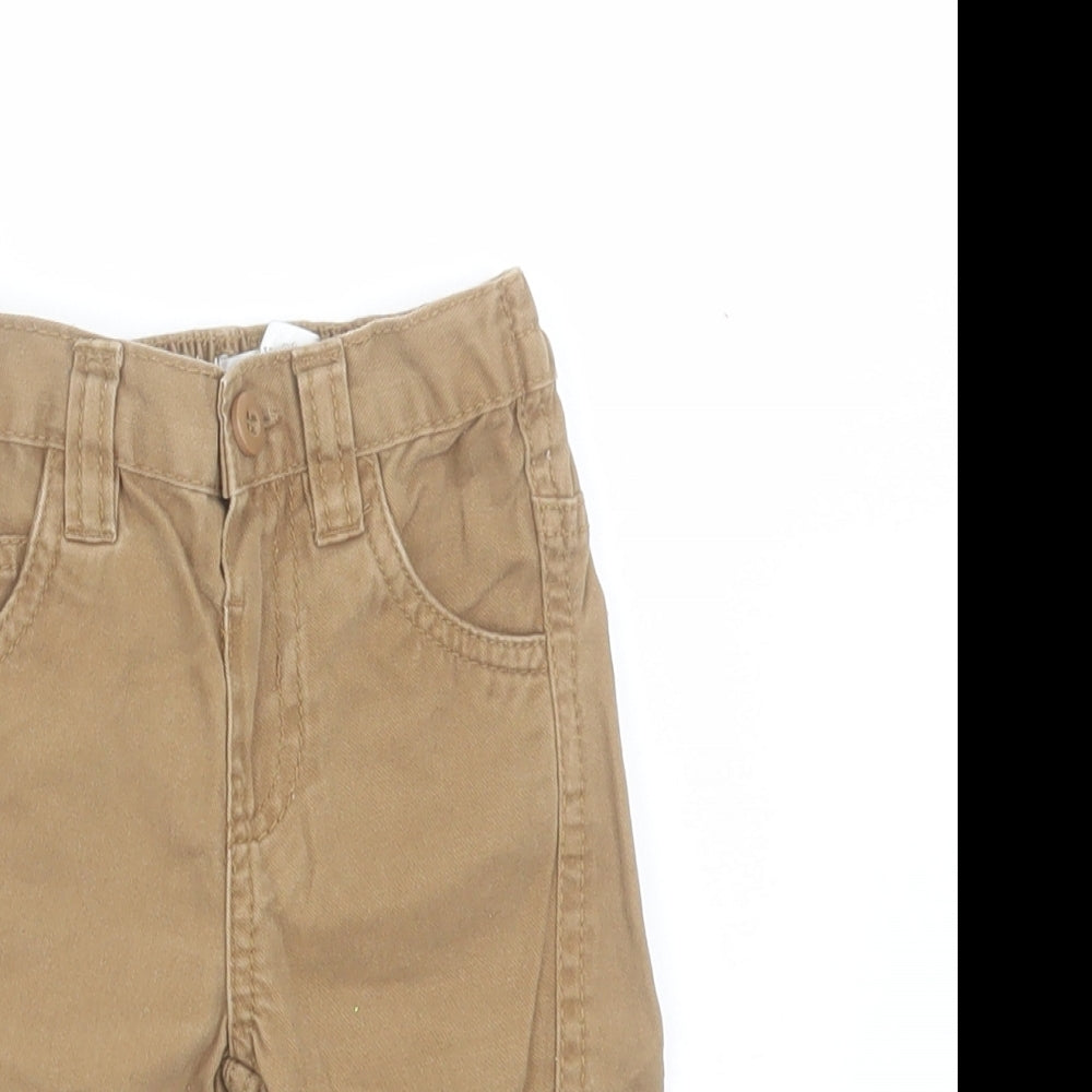 Earlydays Boys Brown Cotton Jogger Jeans Size 6-9 Months Button