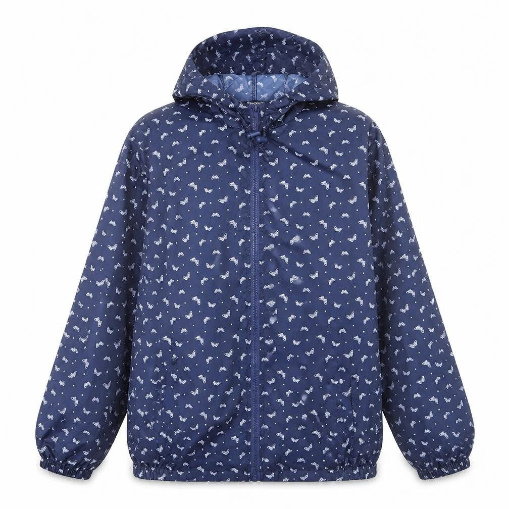 EWM Womens Blue Geometric Jacket Size S Zip - Size 10-12