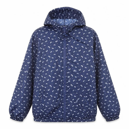 EWM Womens Blue Geometric Jacket Size S Zip - Size 10-12
