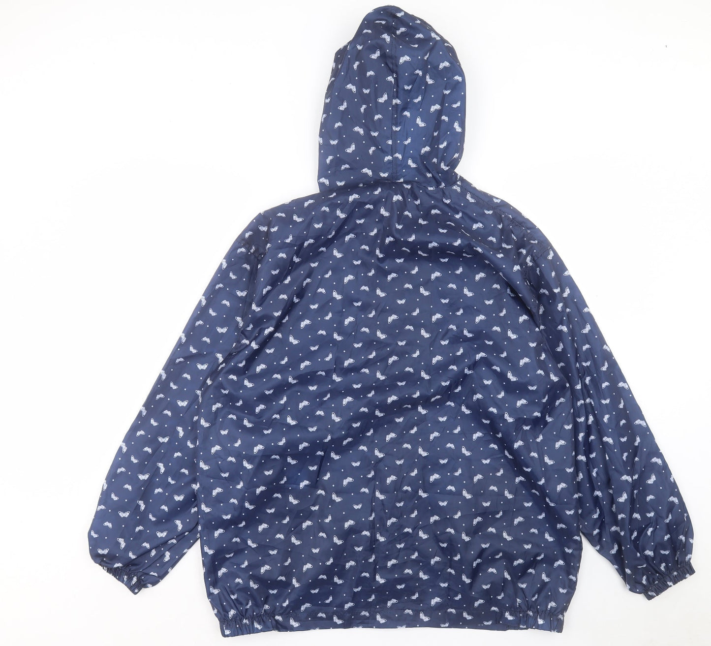 EWM Womens Blue Geometric Jacket Size S Zip - Size 10-12
