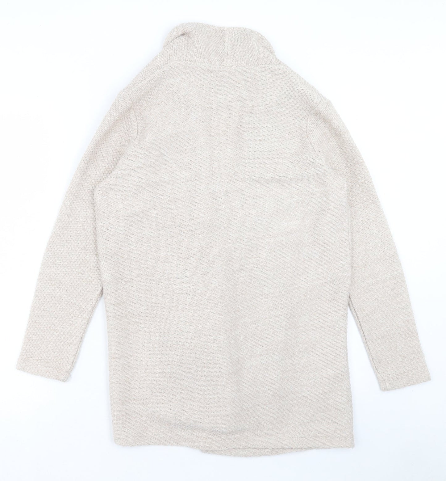 River Island Womens Beige V-Neck Cotton Cardigan Jumper Size 8