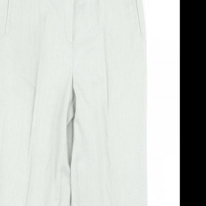 Preloved BHS Womens Green Polyester Trousers Size 12 L26 in Regular Button - Detail