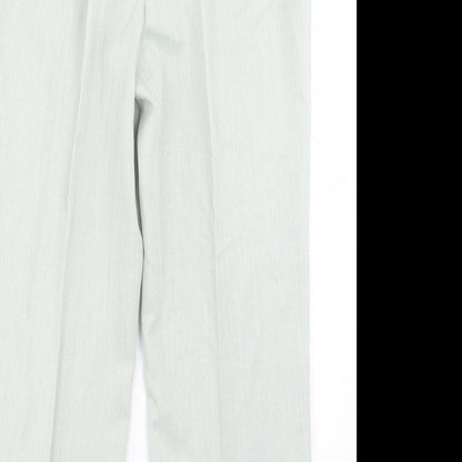 Preloved BHS Womens Green Polyester Trousers Size 12 L26 in Regular Button - Label