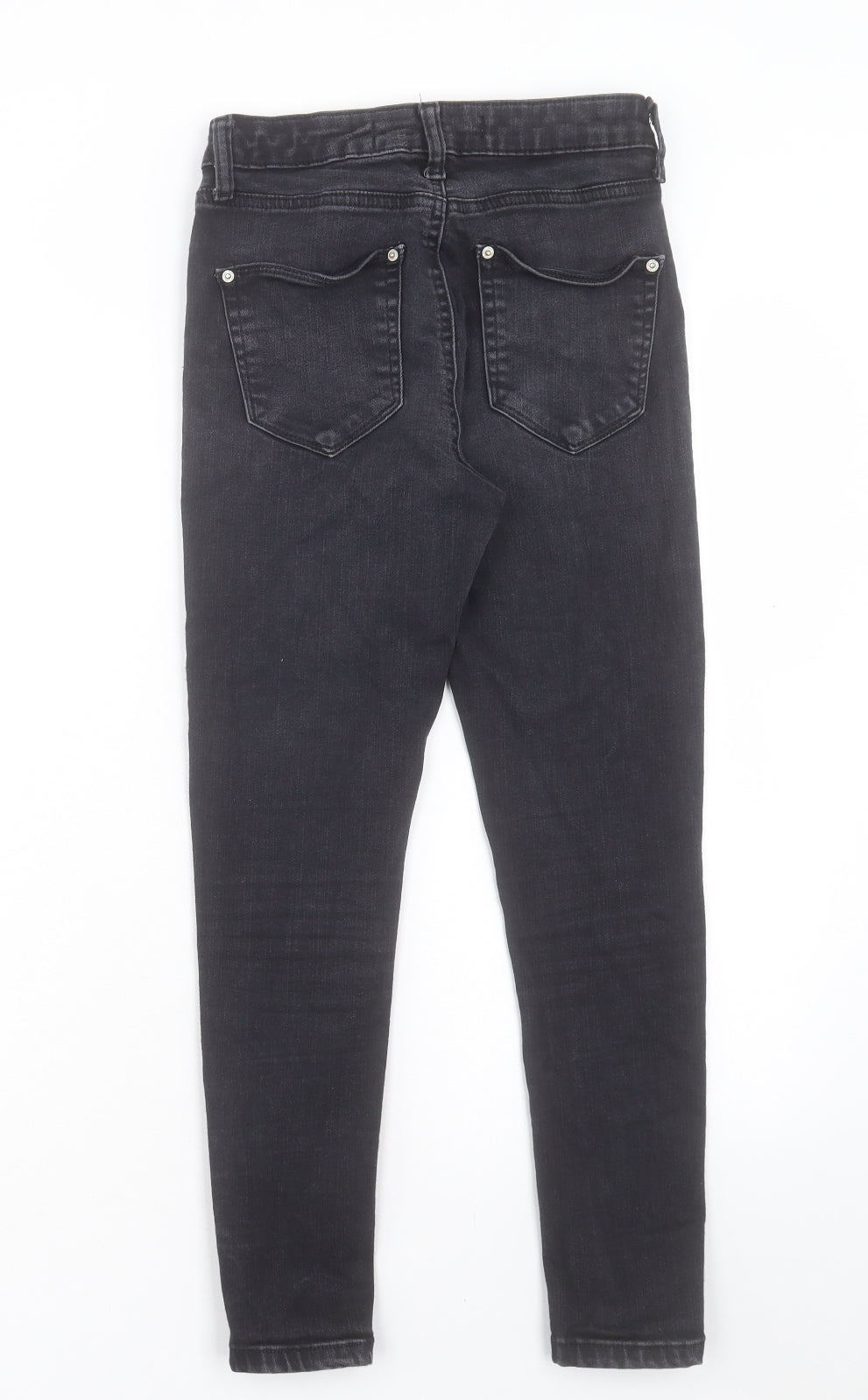 Miss Selfridge Womens Black Cotton Skinny Jeans Size 8 L24 in Regular Button