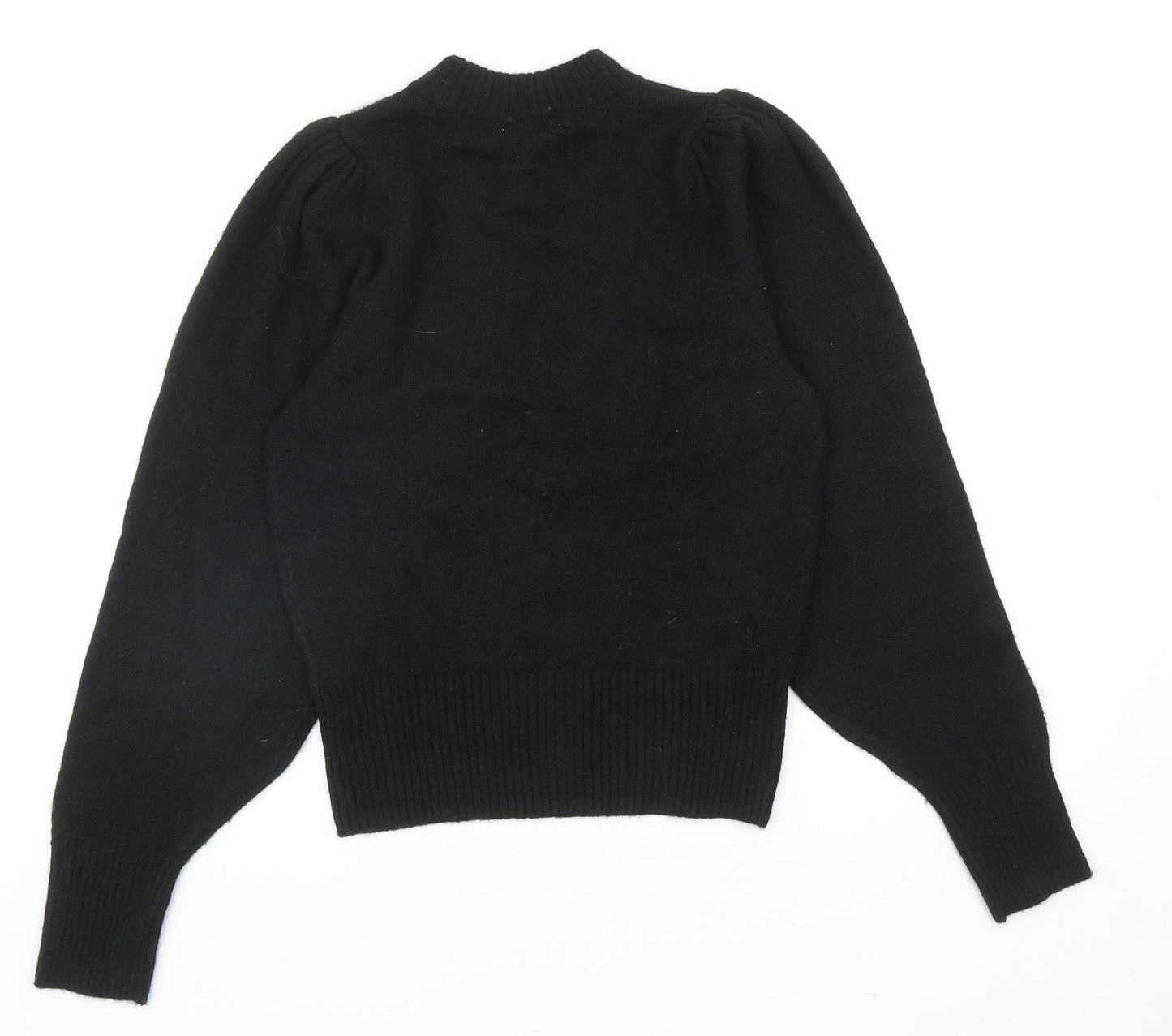 Preworn Womens Black Mock Neck Acrylic Pullover Jumper Size XS