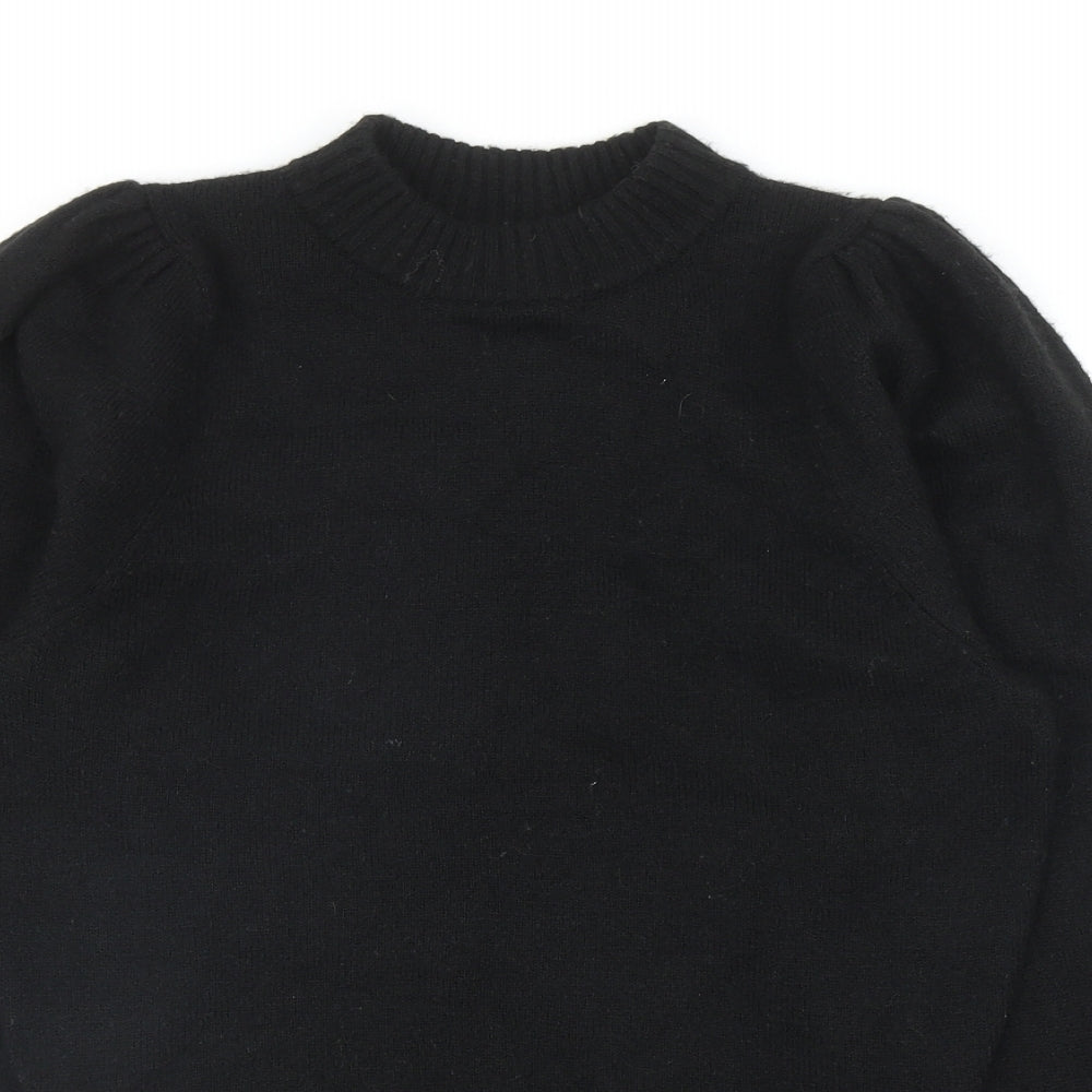 Preworn Womens Black Mock Neck Acrylic Pullover Jumper Size XS