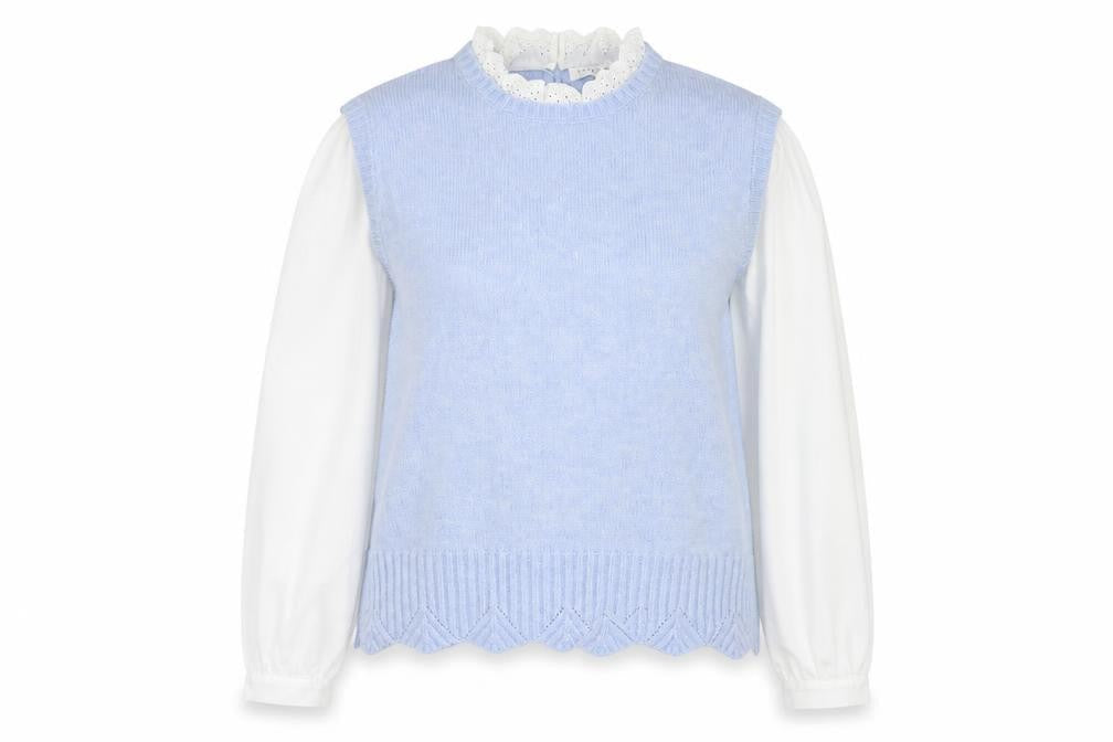 Papaya Womens Blue Mock Neck Acrylic Pullover Jumper Size 14