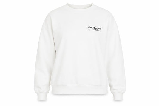 Pull&Bear Womens White Cotton Pullover Sweatshirt Size 2XS Pullover - Los Angeles