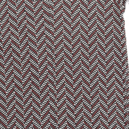 Tu Womens Multicoloured Geometric Polyester Sheath Size 14 Collared Button
