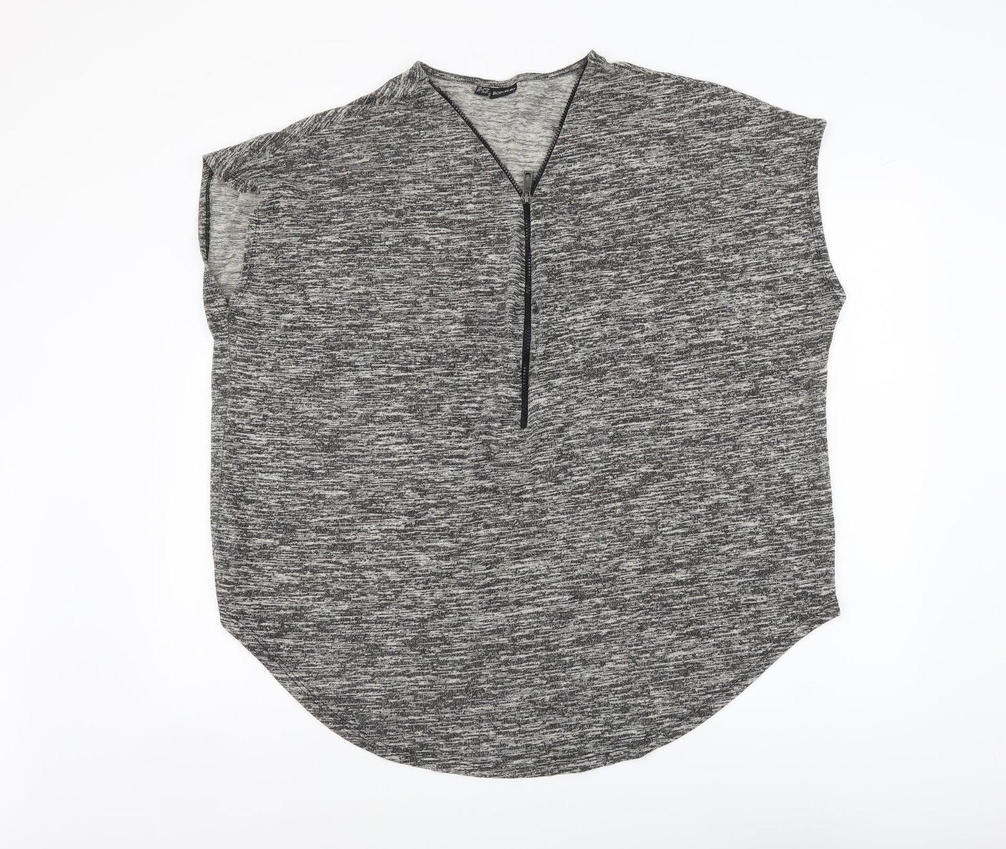 Body Flirt Womens Grey Geometric Viscose Basic Blouse Size XL V-Neck