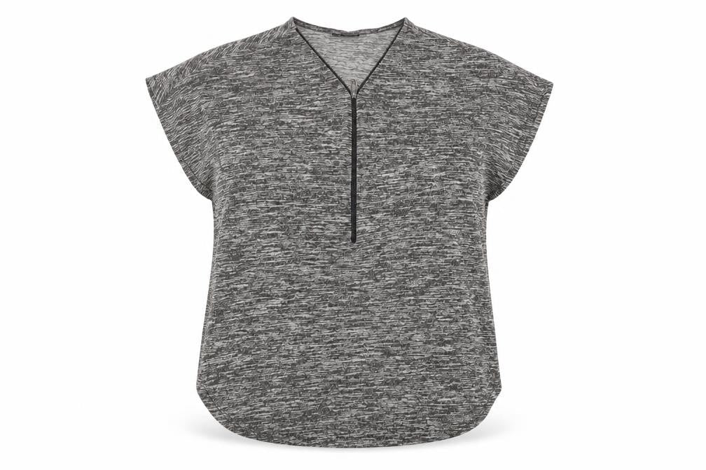 Body Flirt Womens Grey Geometric Viscose Basic Blouse Size XL V-Neck