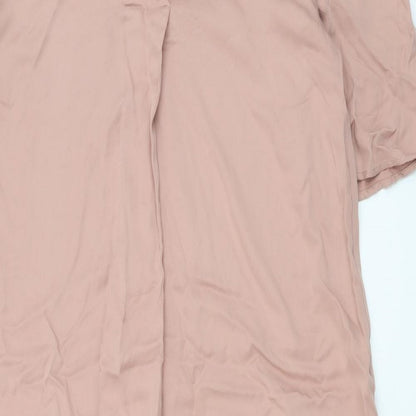 Oysho Womens Pink Viscose A-Line Size S V-Neck Pullover
