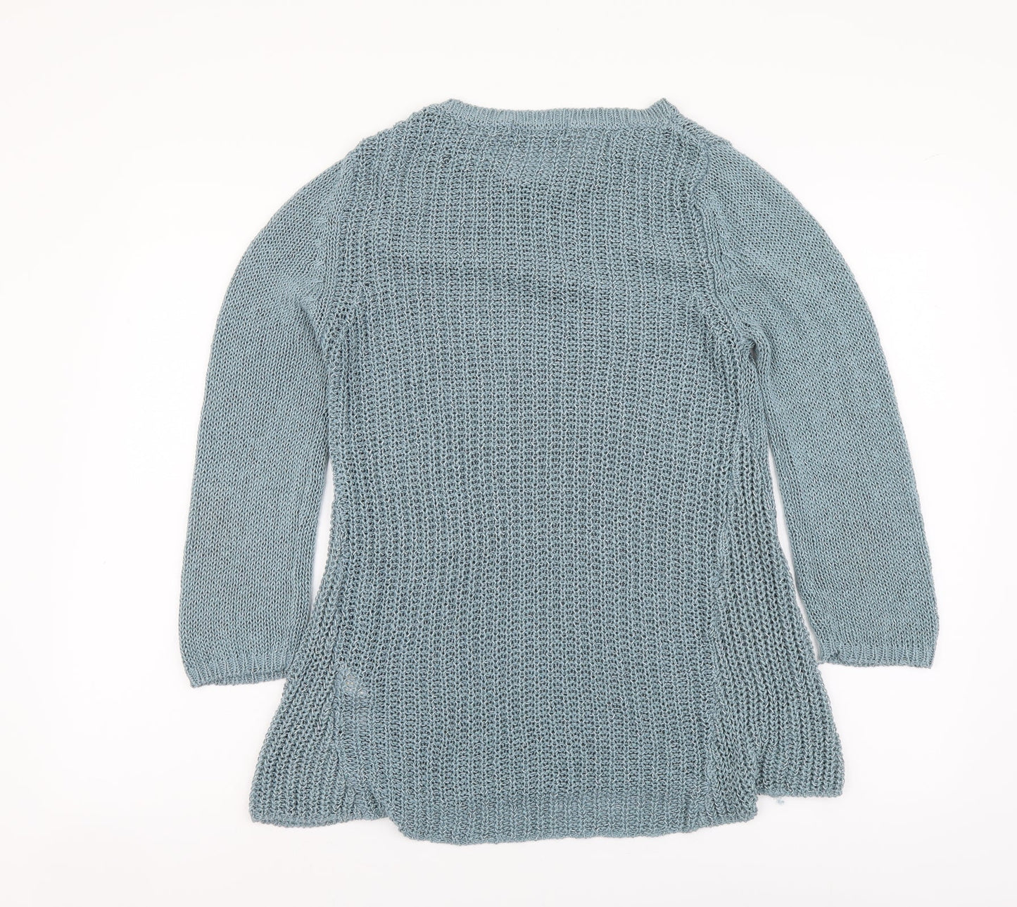 Marks and Spencer Womens Blue Round Neck Acrylic Pullover Jumper Size 12