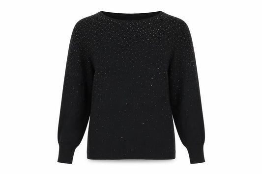 Monsoon Womens Black Boat Neck Viscose Pullover Jumper Size S