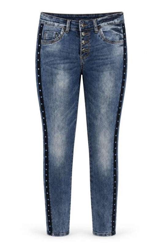 Jewelly Womens Blue Cotton Skinny Jeans Size XS L30 in Regular Button