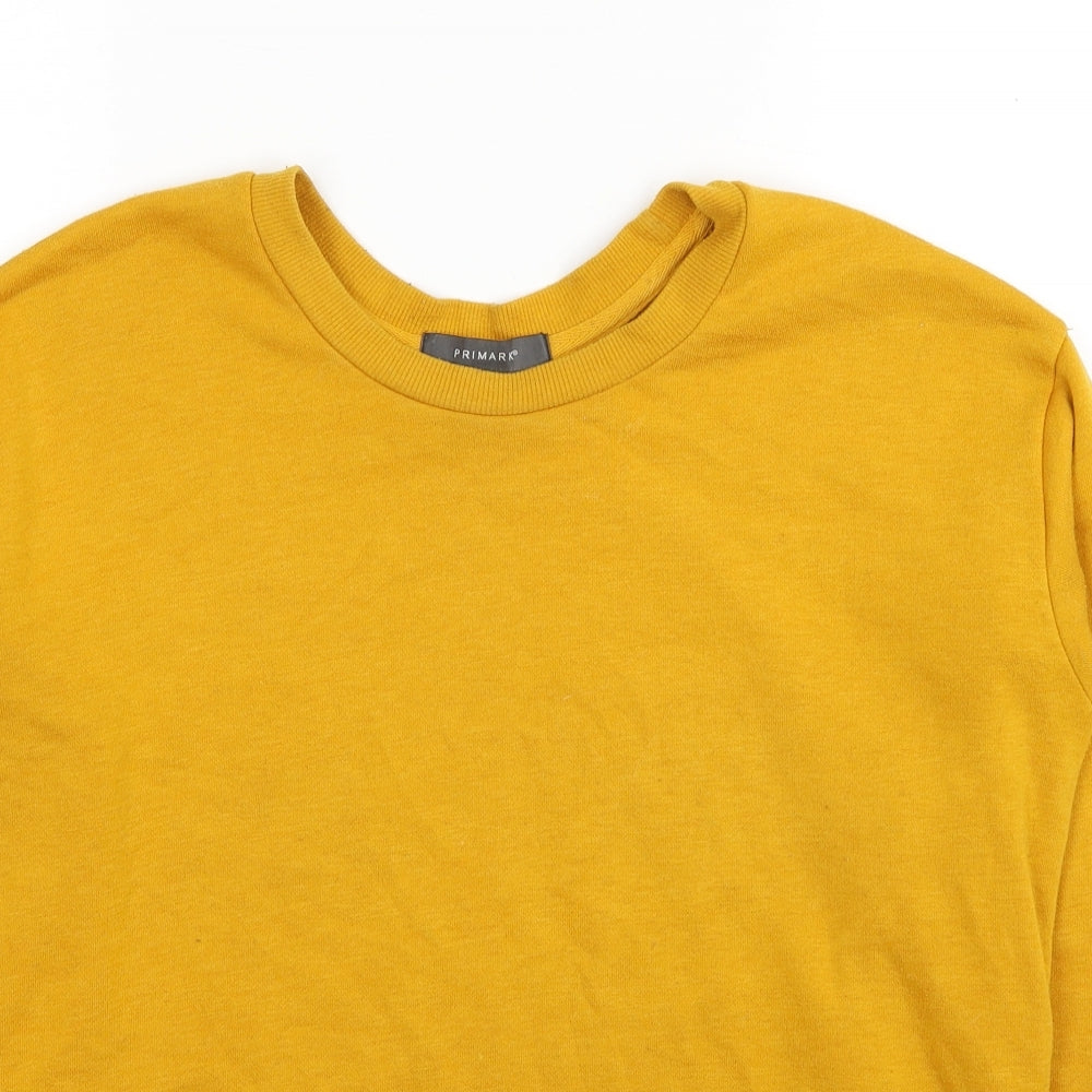 Primark Womens Yellow Polyester Pullover Sweatshirt Size 10 Pullover