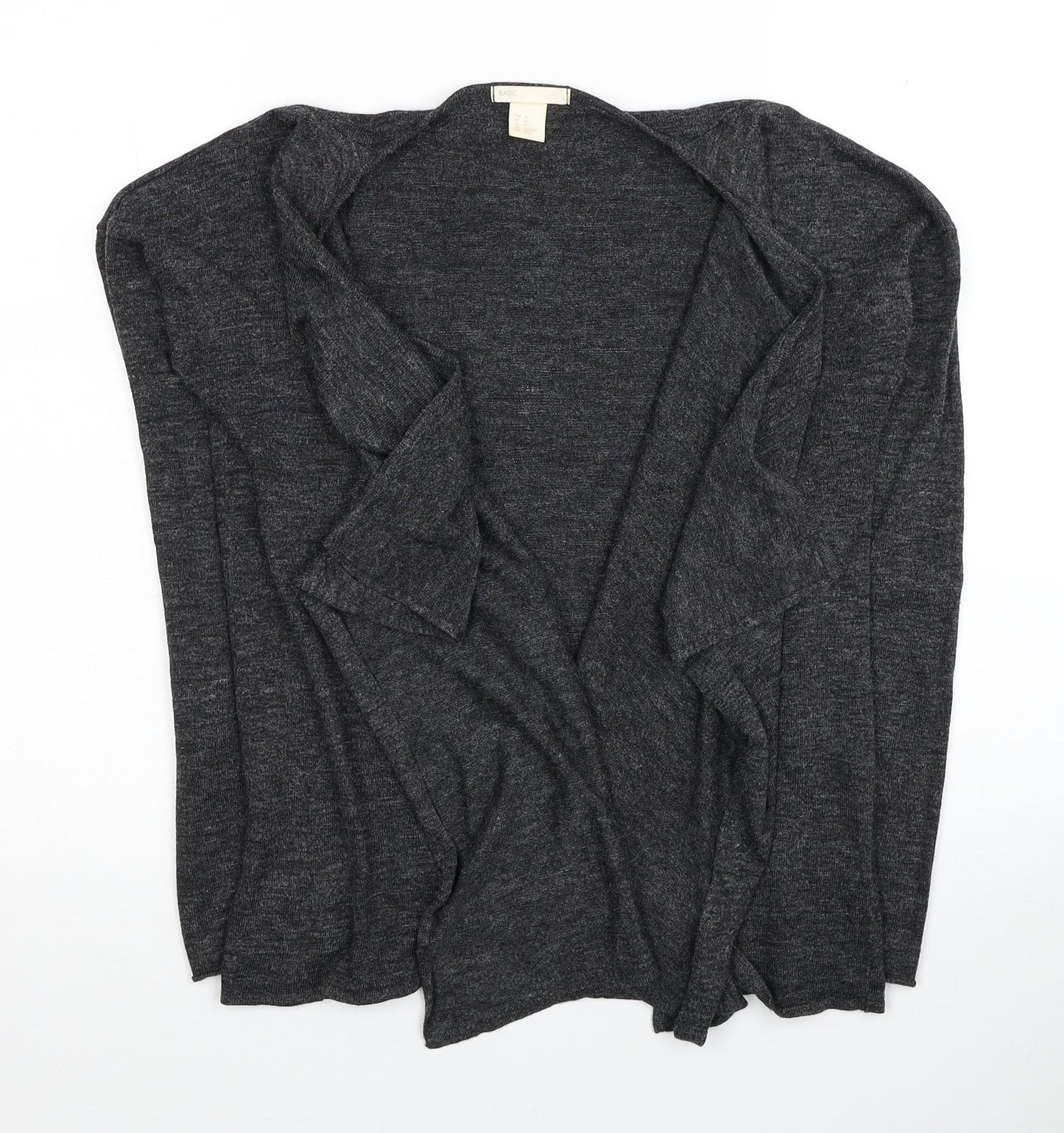 H&M Womens Grey V-Neck Polyester Cardigan Jumper Size XS - Asymmetric