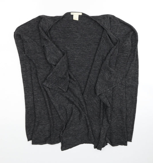 H&M Womens Grey V-Neck Polyester Cardigan Jumper Size XS - Asymmetric