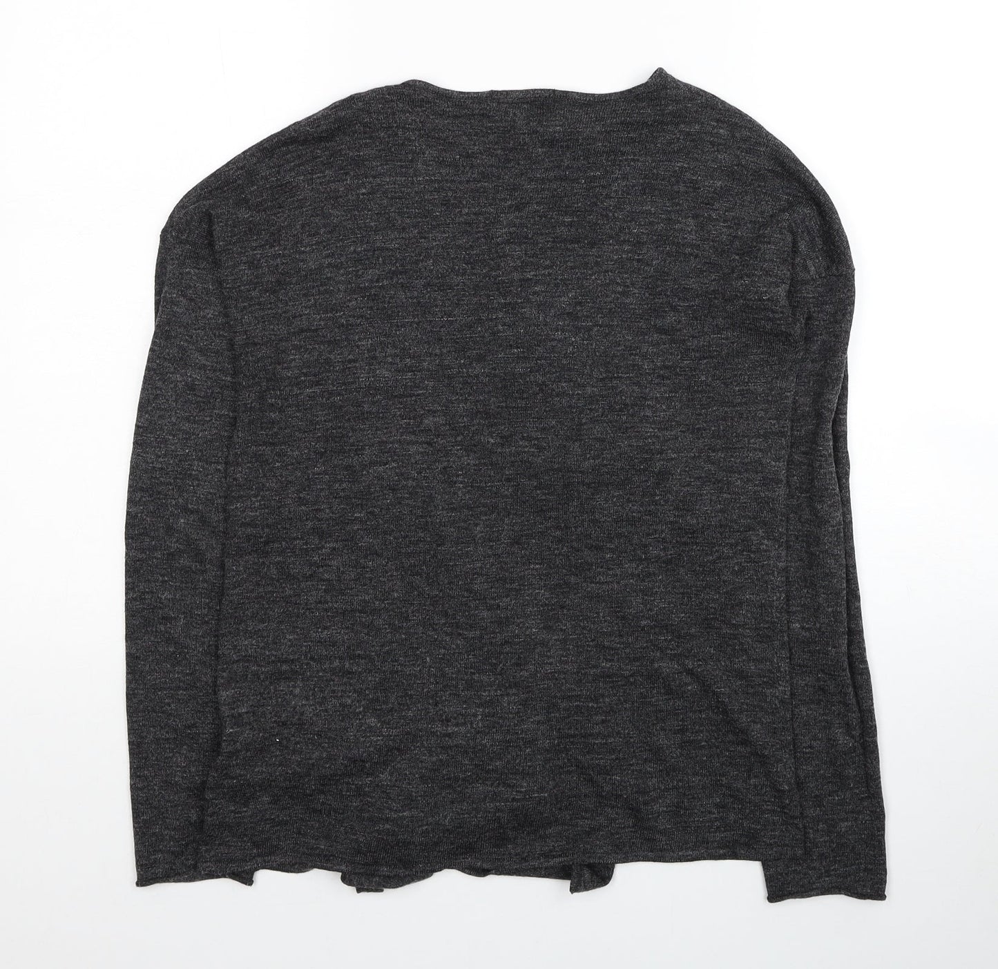 H&M Womens Grey V-Neck Polyester Cardigan Jumper Size XS - Asymmetric