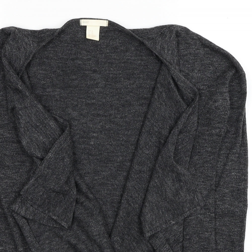 H&M Womens Grey V-Neck Polyester Cardigan Jumper Size XS - Asymmetric