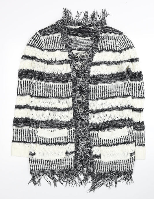 MINKPINK Womens Multicoloured V-Neck Striped Acrylic Cardigan Jumper Size XS