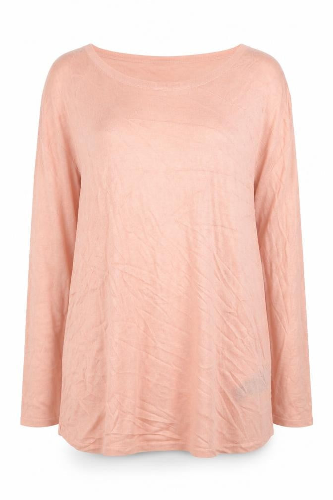H&M Womens Pink Scoop Neck Viscose Tunic Jumper Size S
