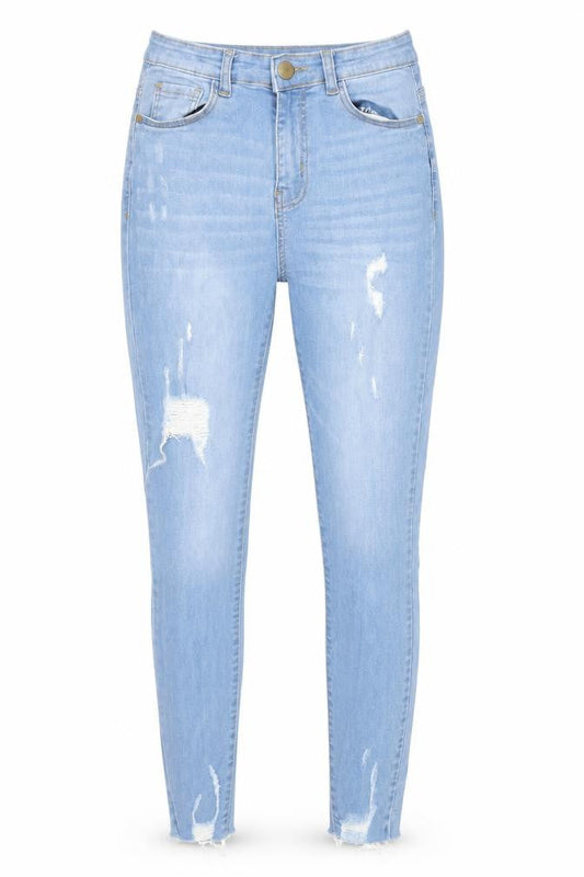Boohoo Womens Blue Cotton Skinny Jeans Size 8 L28 in Regular Zip