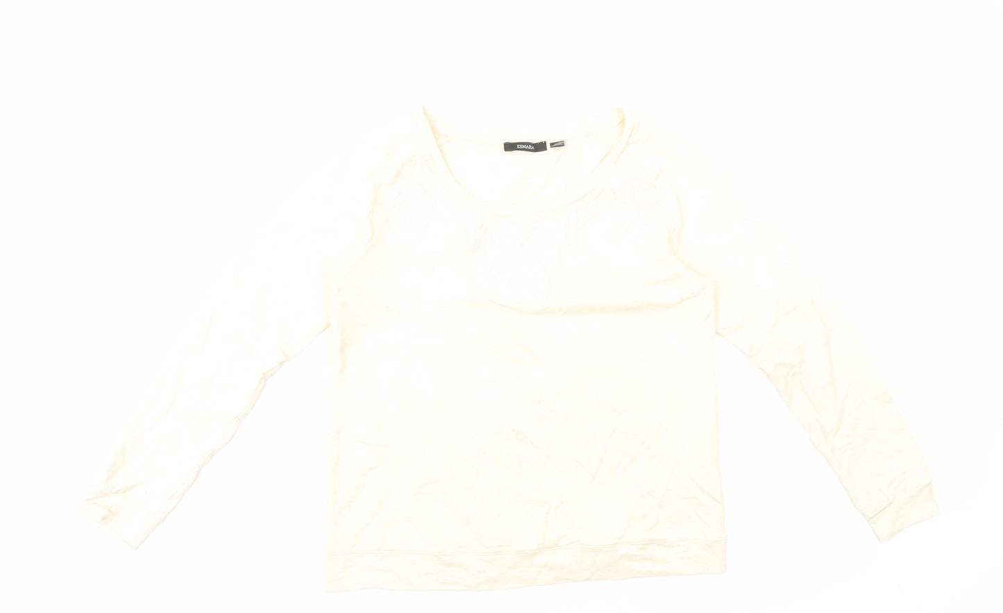 ESMARA Womens Beige Cotton Pullover Sweatshirt Size 10 Pullover