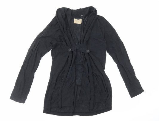 Double Dot Womens Black V-Neck Polyester Cardigan Jumper Size S