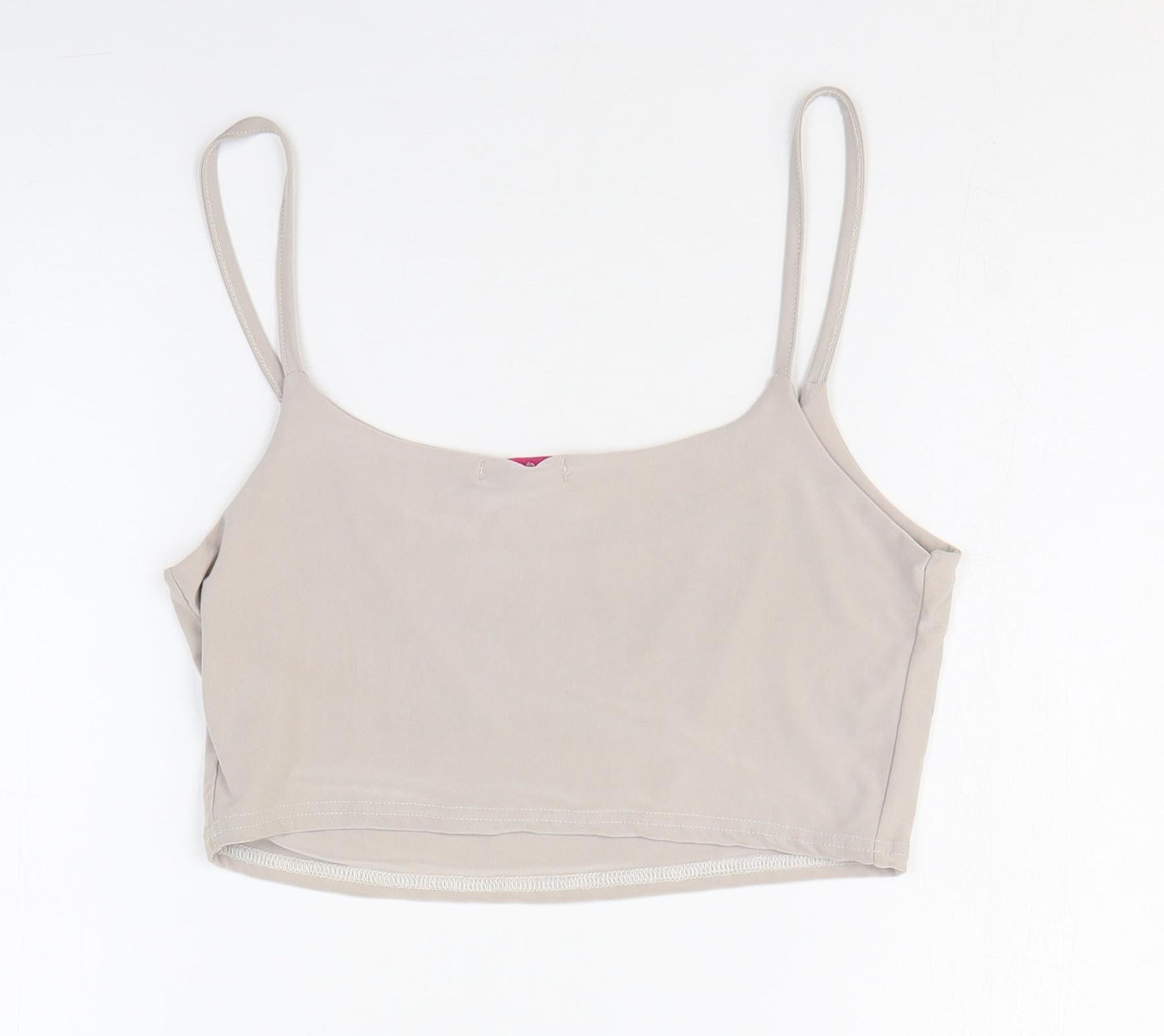 Diva Dames Womens Beige Polyester Cropped Tank Size S Scoop Neck