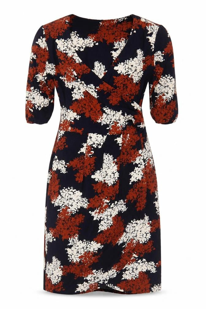 Moda Womens Multicoloured Geometric Viscose Fit & Flare Size 10 V-Neck Pullover