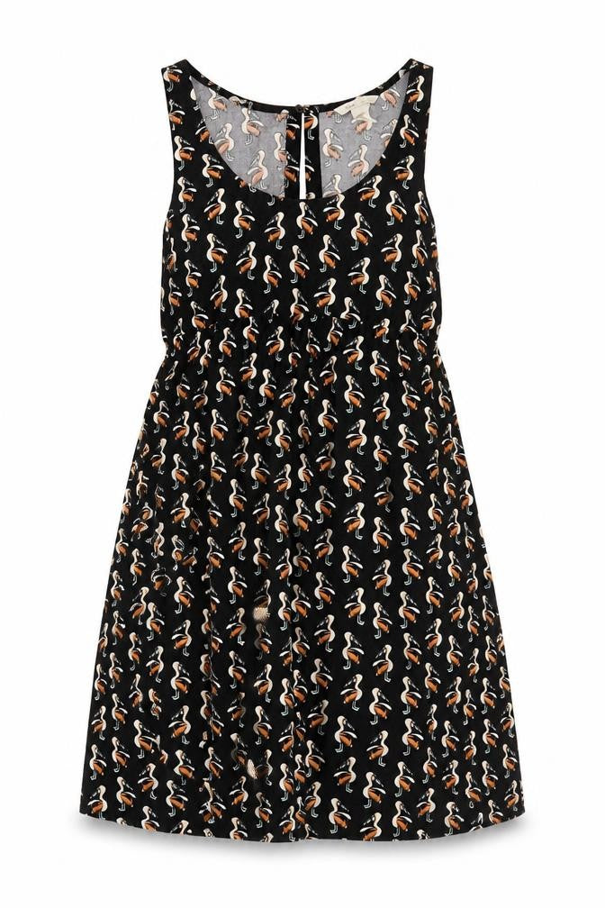 H&M Womens Black Geometric Viscose A-Line Size S Scoop Neck Pullover