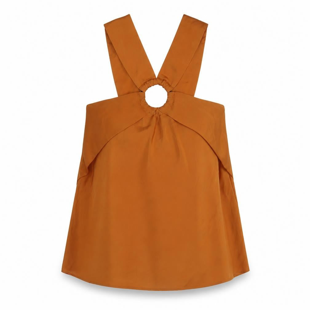 NEXT Womens Orange Polyester Basic Tank Size 8 Off the Shoulder