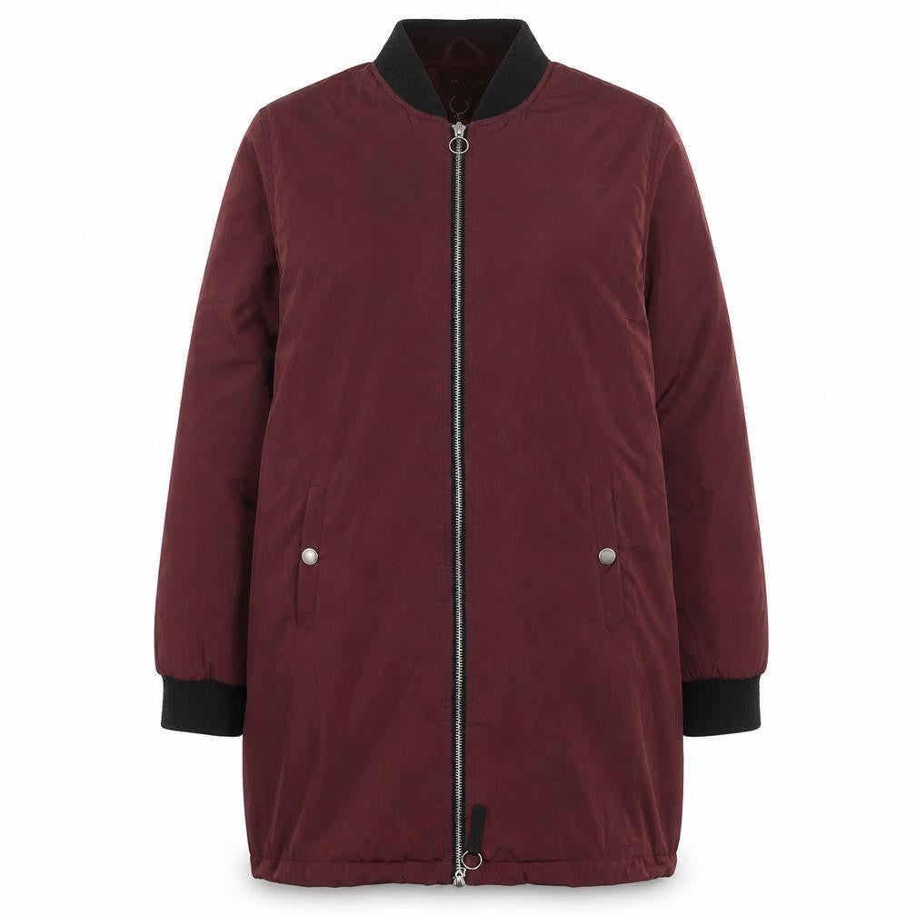 Brave Soul Womens Red Puffer Jacket Coat Size L Zip