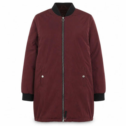 Brave Soul Womens Red Puffer Jacket Coat Size L Zip