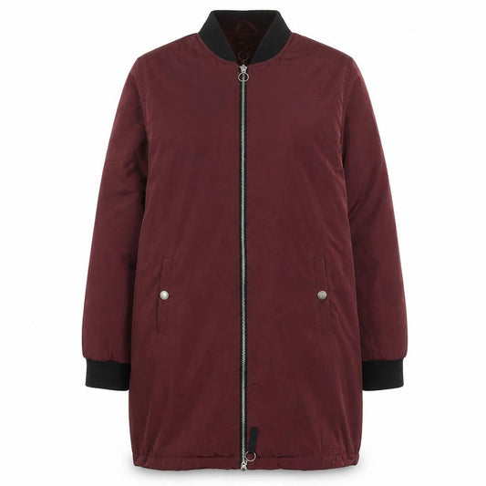 Brave Soul Womens Red Puffer Jacket Coat Size L Zip