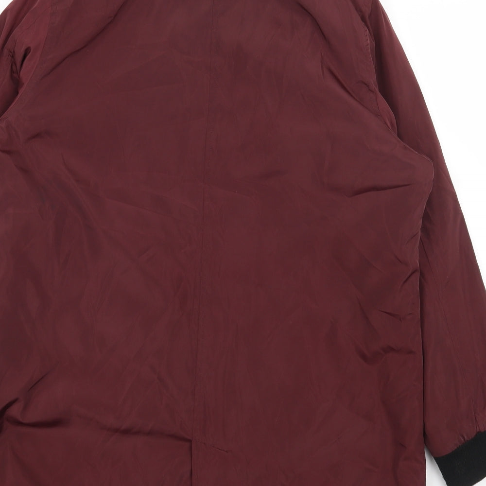 Brave Soul Womens Red Puffer Jacket Coat Size L Zip