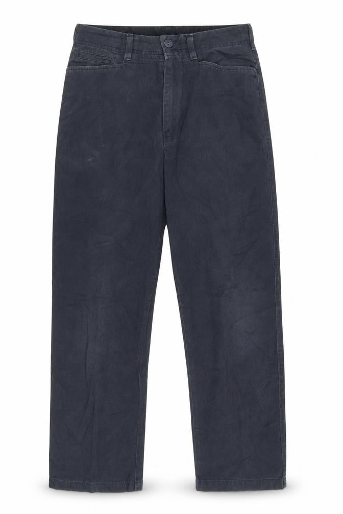 Marks & Spencer Mens Blue Cotton Trousers Size 30 in L28 in Regular Zip