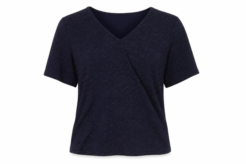 Planet Womens Blue Nylon Basic Blouse Size M V-Neck