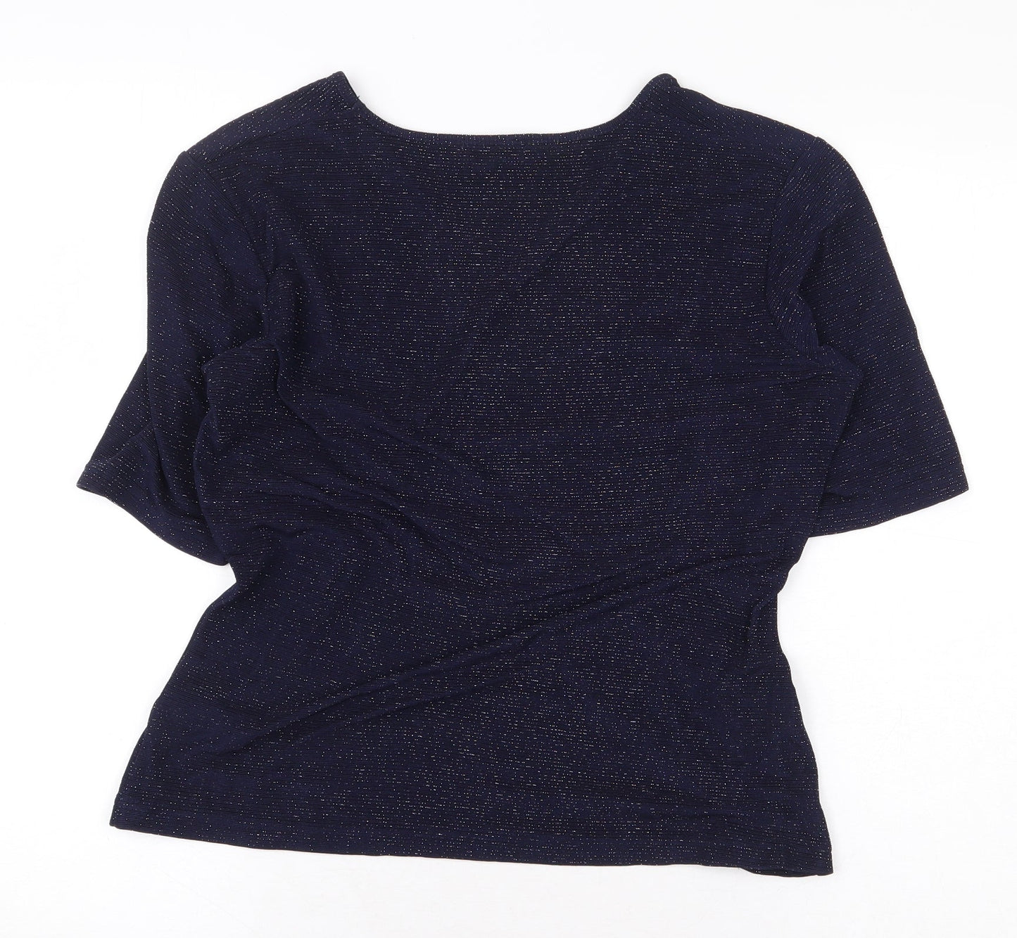 Planet Womens Blue Nylon Basic Blouse Size M V-Neck
