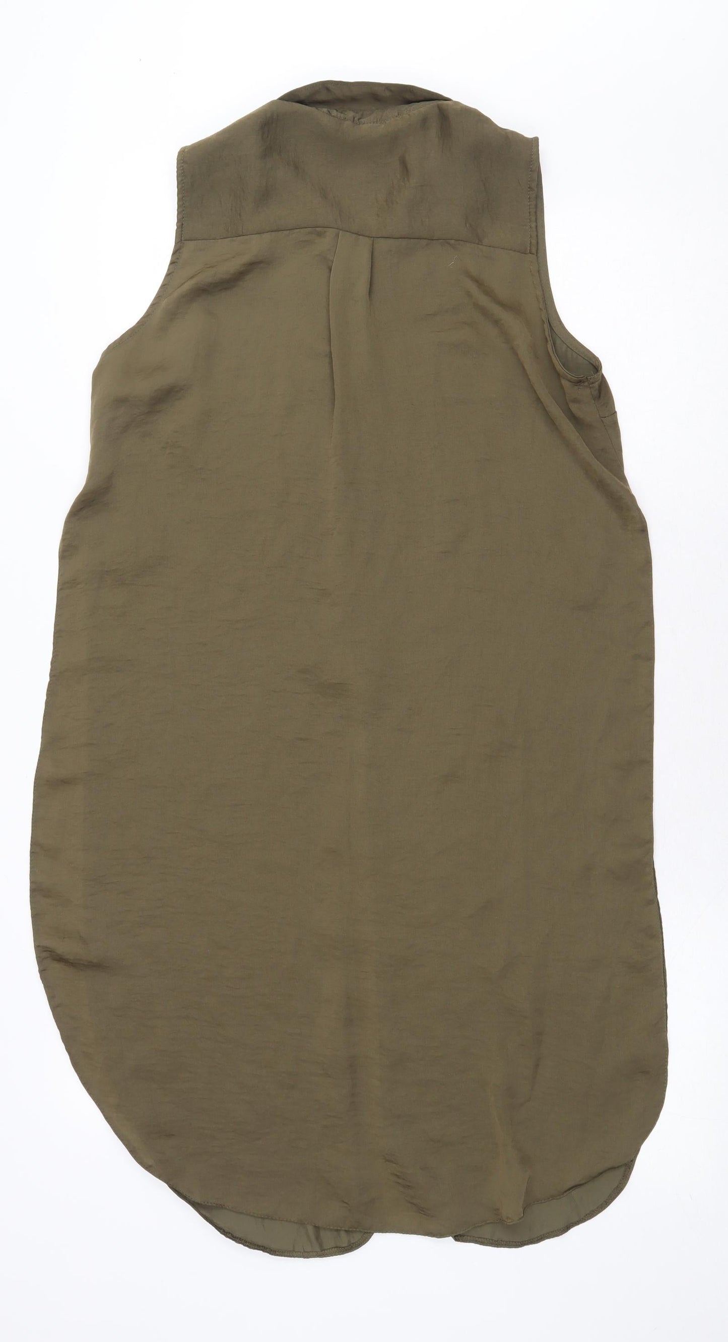 Atmosphere Womens Green Polyester Basic Button-Up Size 14 Collared - Slit