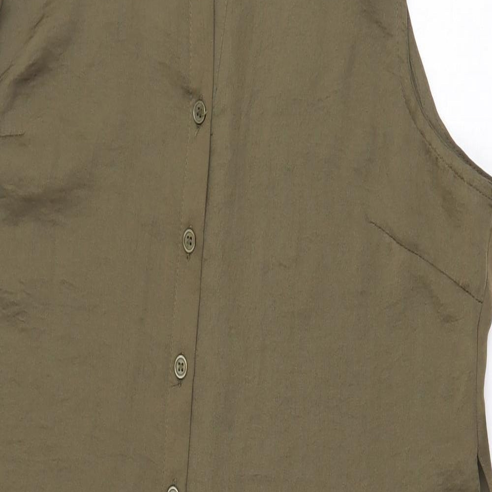 Atmosphere Womens Green Polyester Basic Button-Up Size 14 Collared - Slit
