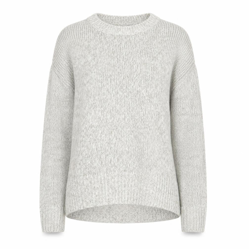 New Look Womens Grey Round Neck Acrylic Pullover Jumper Size S
