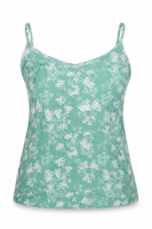 Refinery Womens Green Floral Polyester Camisole Tank Size 6 Round Neck