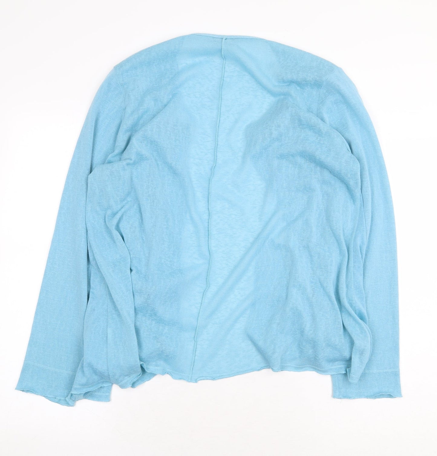 Marks and Spencer Womens Blue V-Neck Polyester Cardigan Jumper Size L