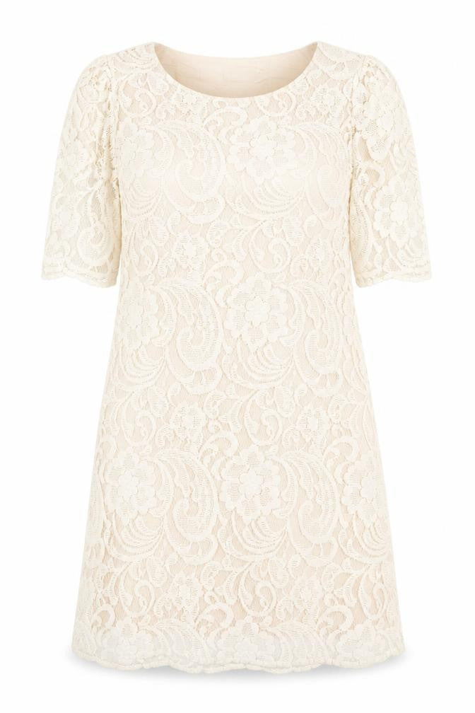 Miss Patina Womens White Floral Cotton Shift Size M Scoop Neck Pullover