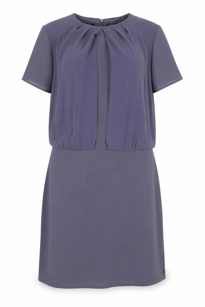 Maison Scotch Womens Blue Polyester A-Line Size XS Round Neck Zip